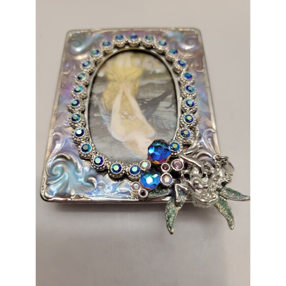 Kirks Folly Fairy Enamel Blue Crystals Small Picture Frame 2x3 - Picture 5 of 10